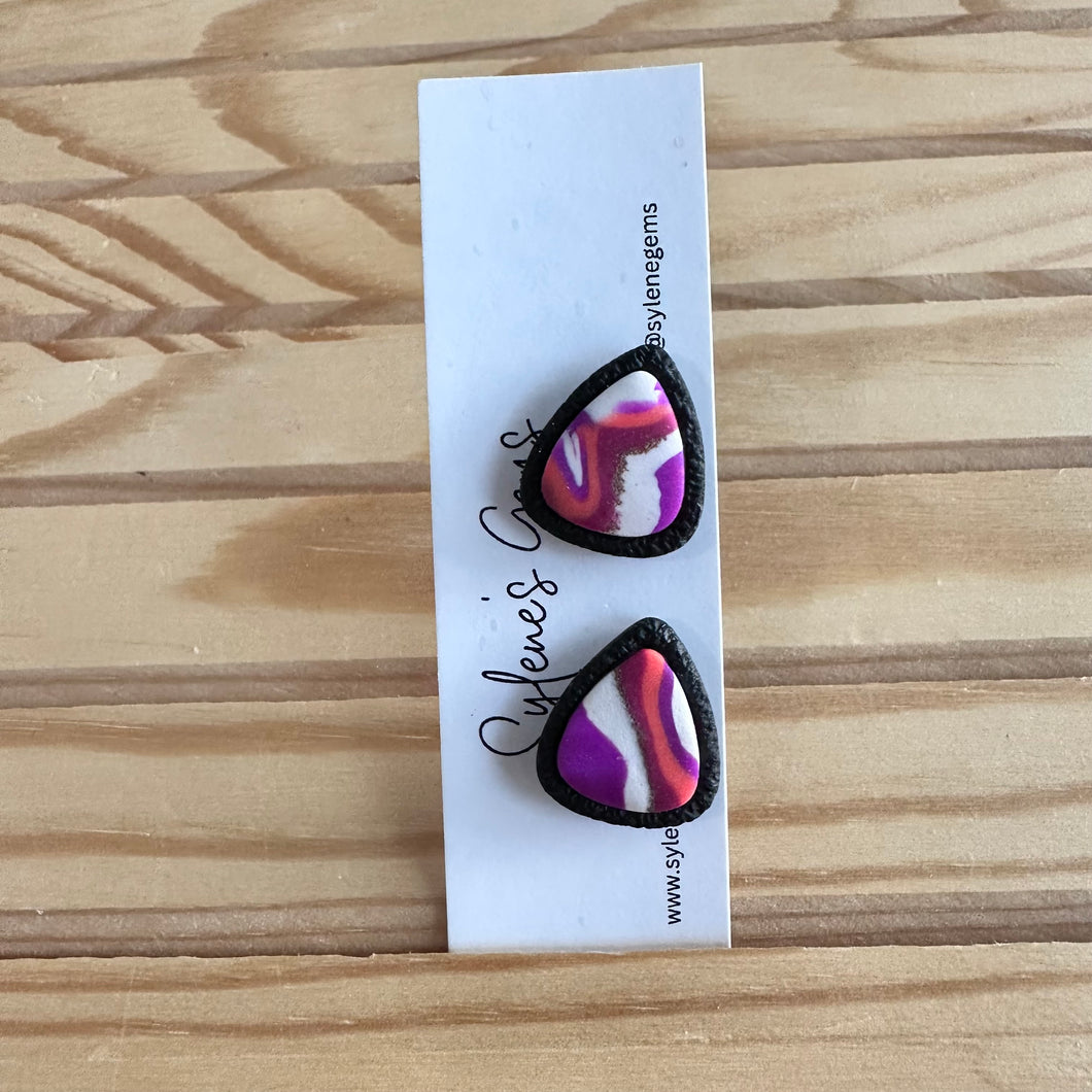 Psychedelic Triangle Studs (C)