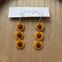 Load image into Gallery viewer, Sunflower Dangles (triple)
