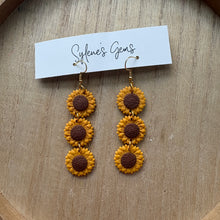 Load image into Gallery viewer, Sunflower Dangles (triple)
