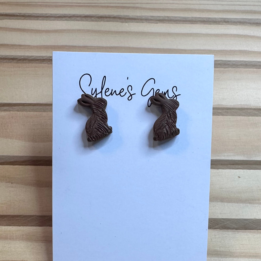 Chocolate Bunny Studs