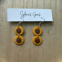 Load image into Gallery viewer, Sunflower Dangles (double)
