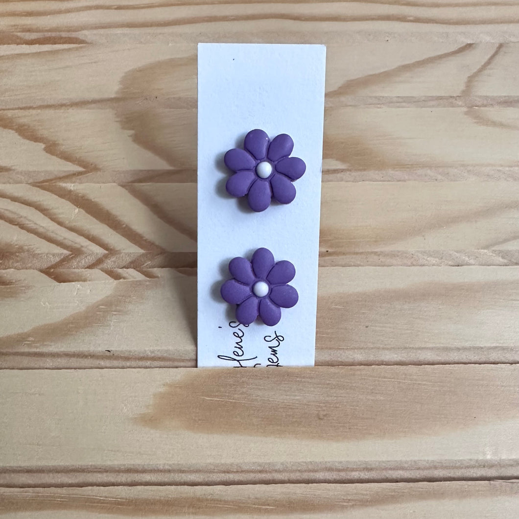 Purple Flower Studs