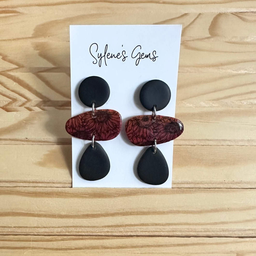 Ombré Sunflower Dangles