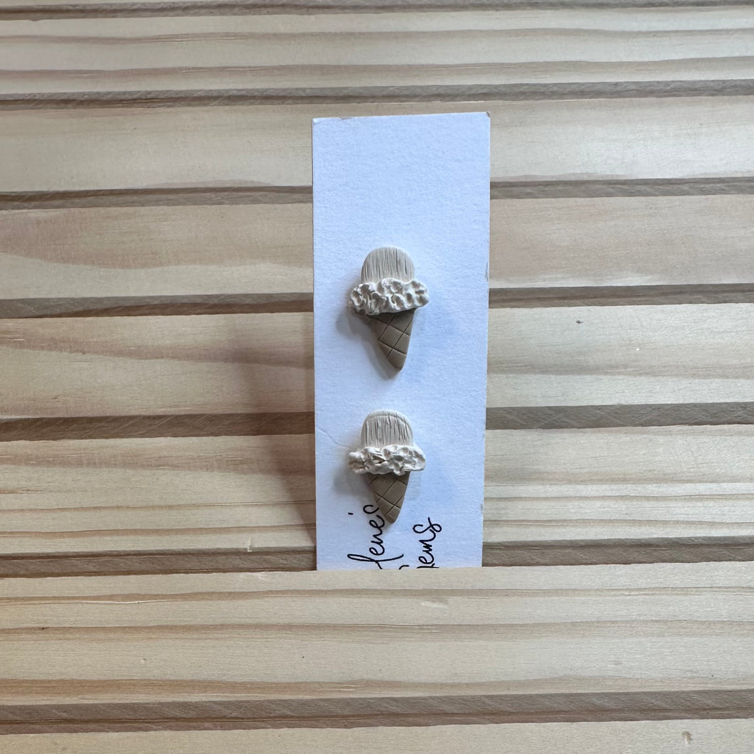Vanilla Ice Cream Cone Studs