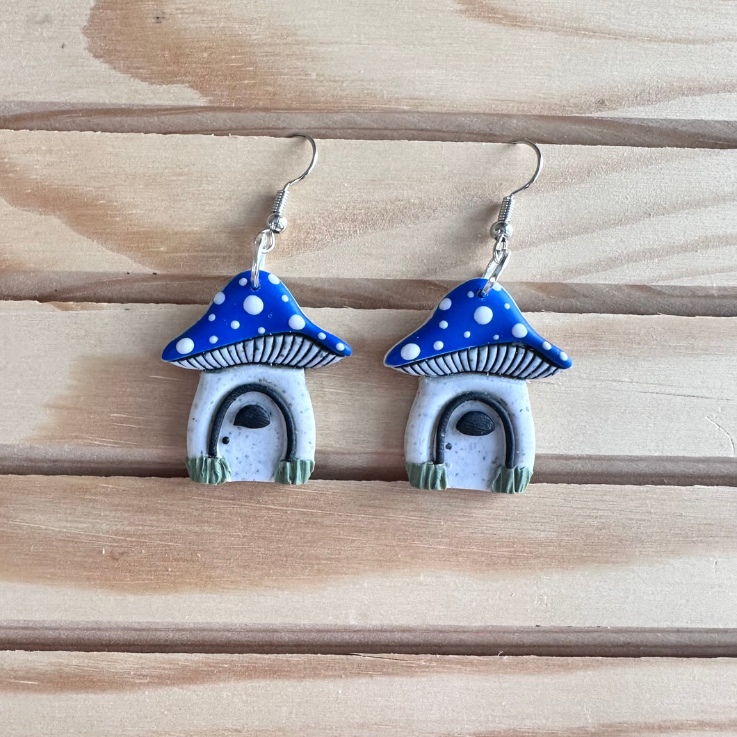 Blue Mushroom House Dangles