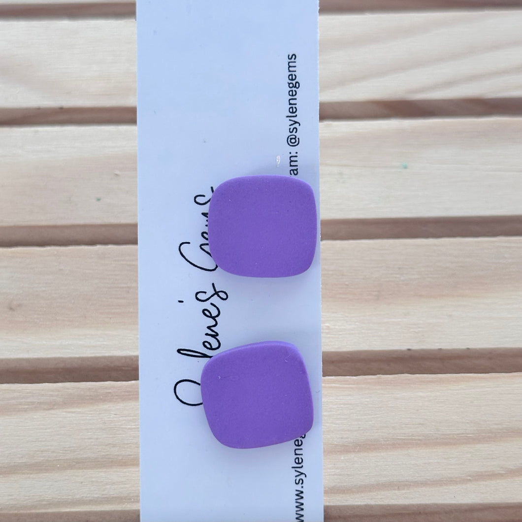 Lavender Square Studs