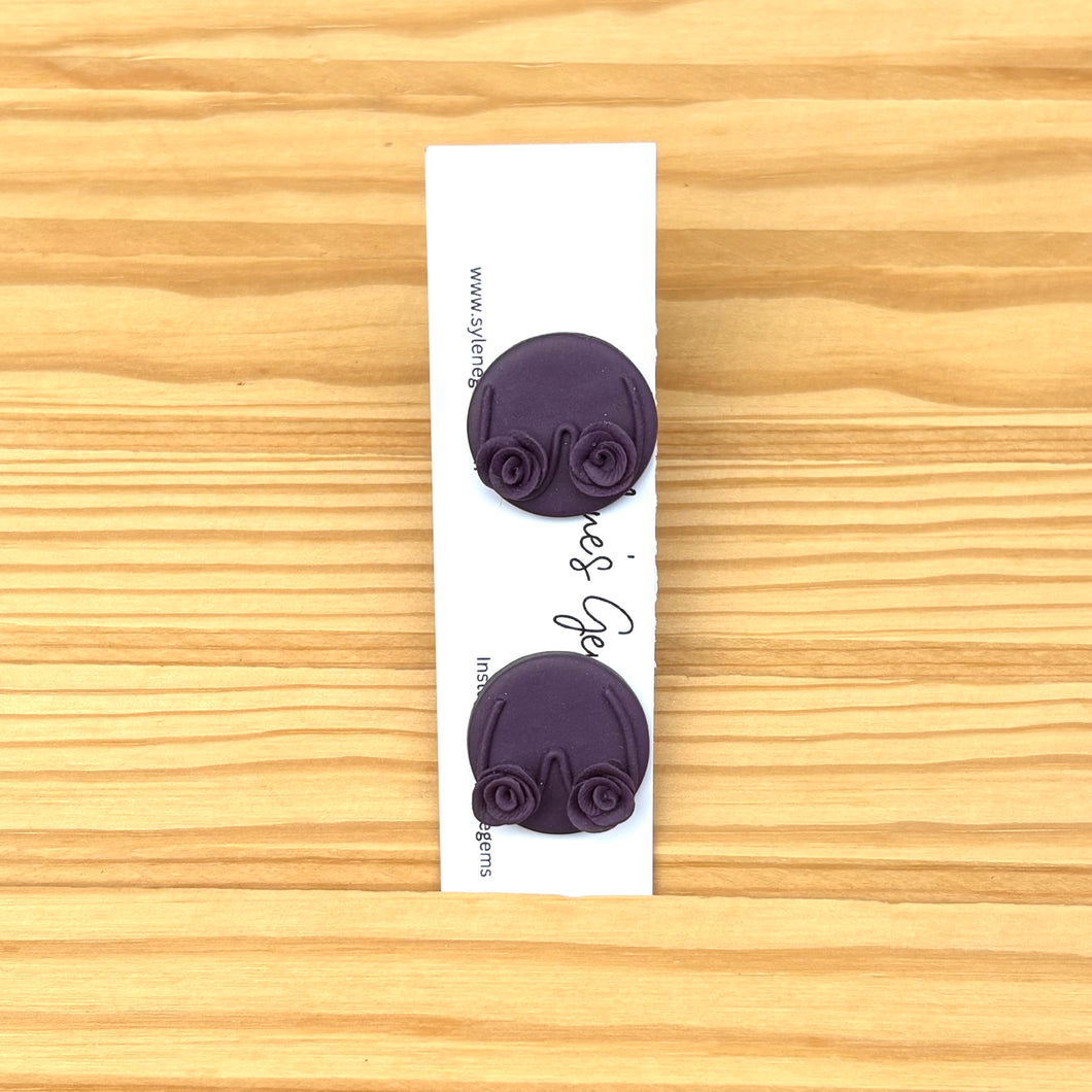 Purple Floral Boobie Studs