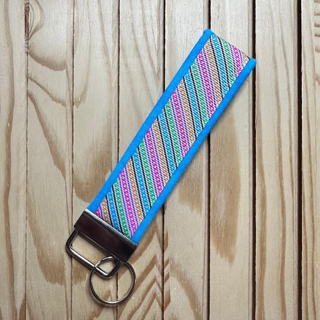 Blue Rainbow Wristlet