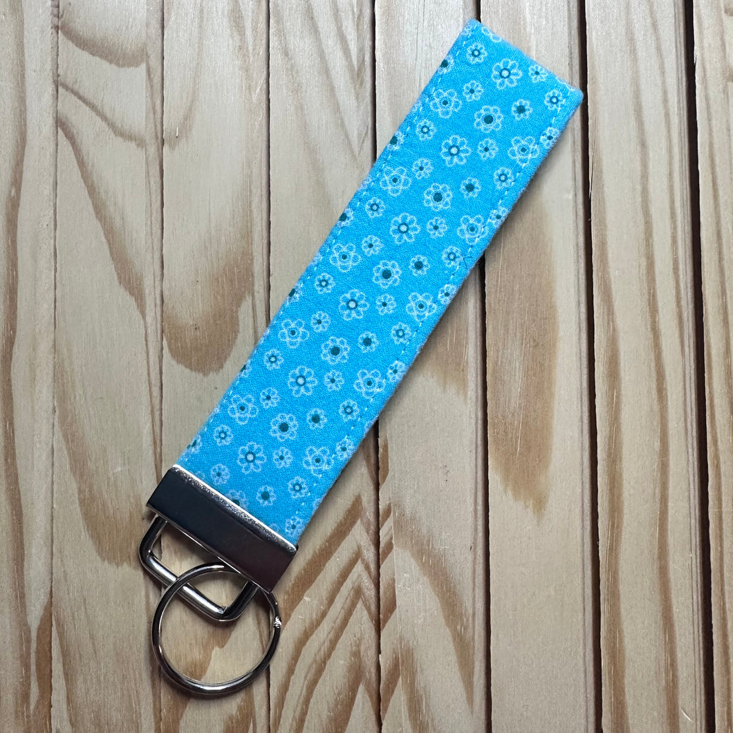 Blue Flower Wristlet